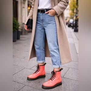 Dr. Martens Women's Bright Coral Combat Boots